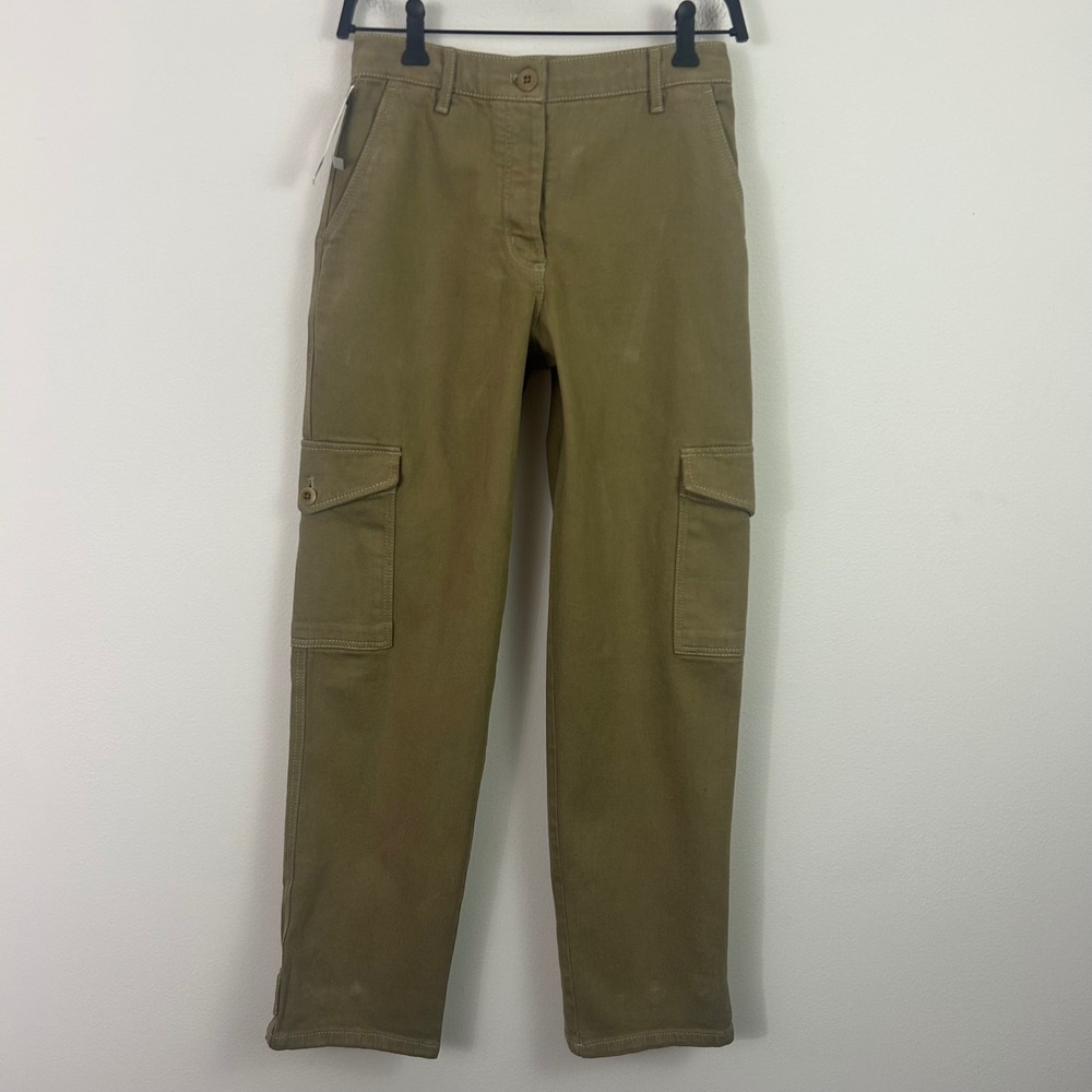 Wilfred Free Aritzia 4 Modern Cargo Pants Taupe Beige High Rise Straight Leg NEW